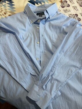 David Taylor Light Blue Button-Down Casual Shirt